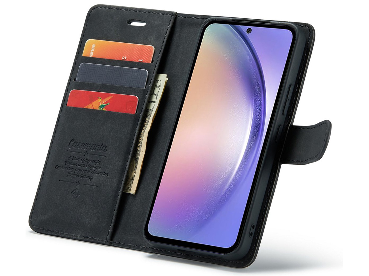 CaseMania 2in1 Magnetic Bookcase Zwart - Samsung Galaxy A15 Hoesje