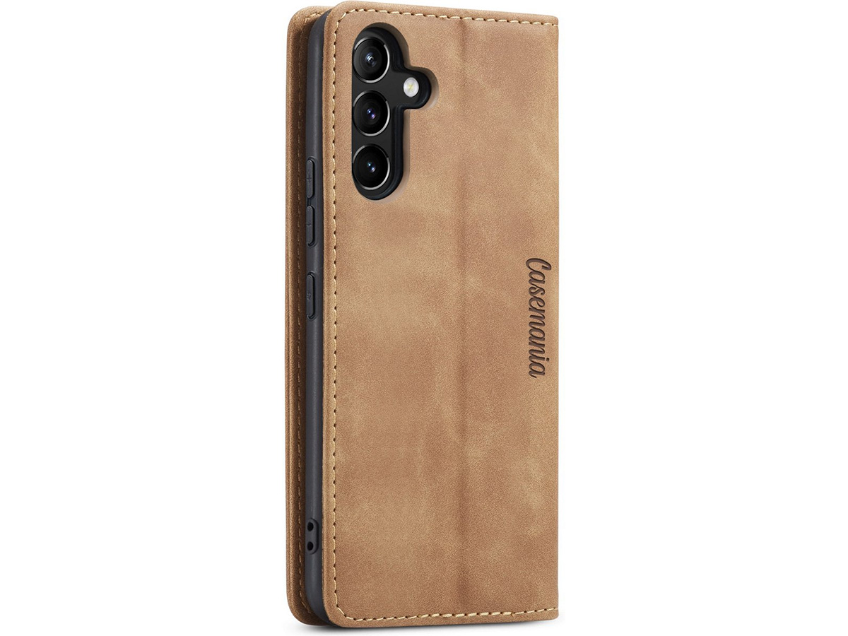 CaseMania Vintage Slim Bookcase Bruin - Samsung Galaxy A15 hoesje