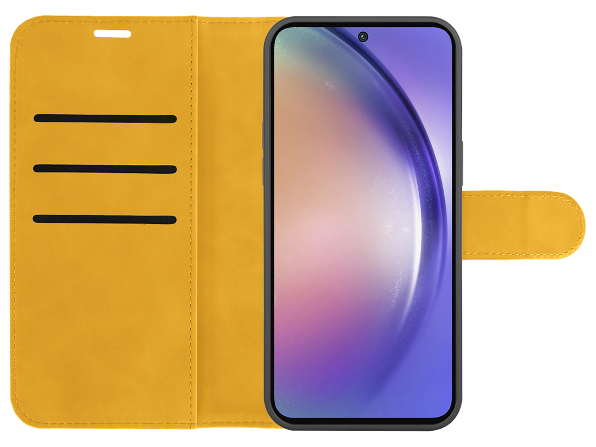 Just in Case Magnetic 2-in-1 Wallet Folio Geel - Samsung Galaxy A15 hoesje