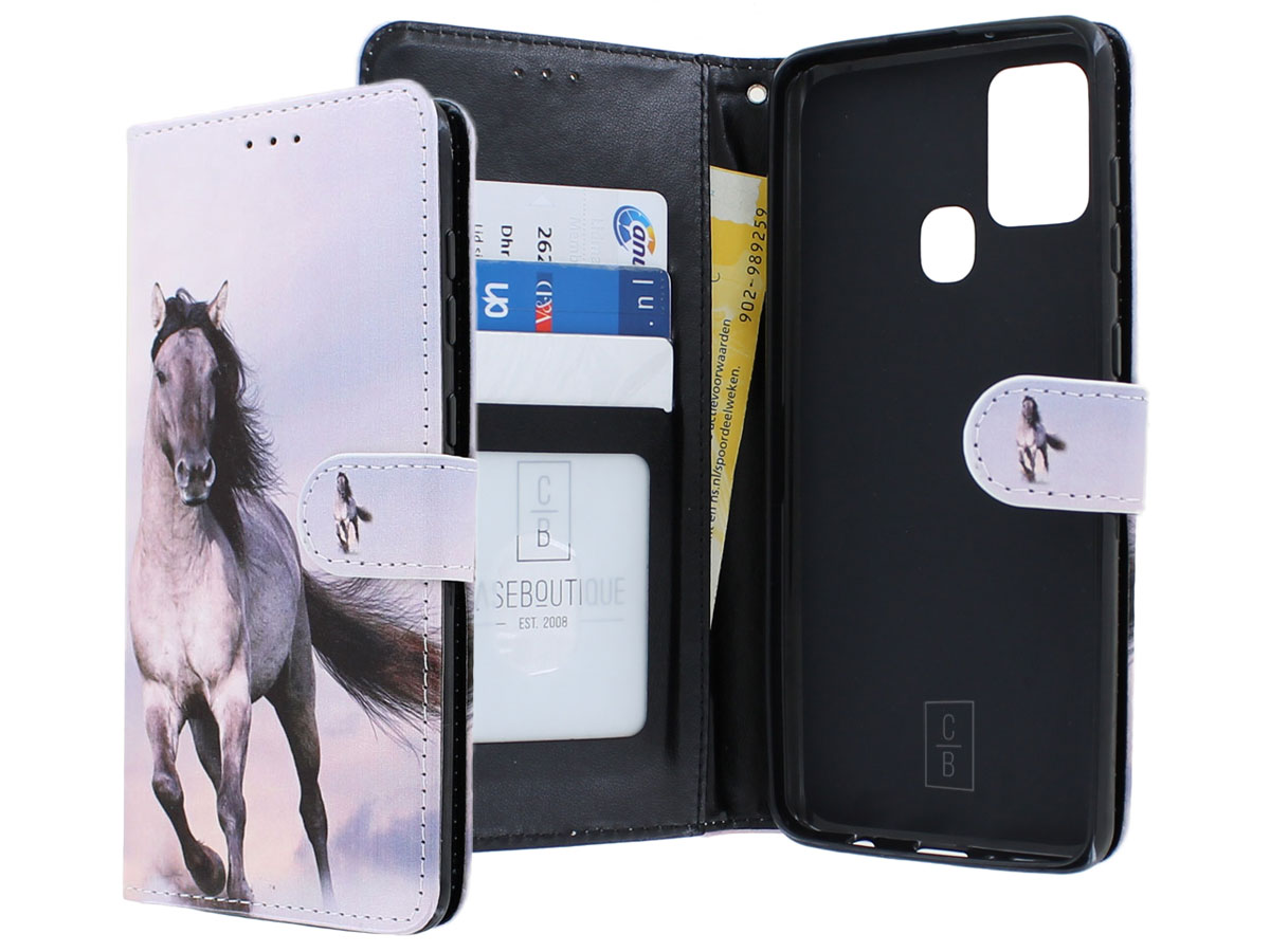 Book Case Mapje Paarden - Samsung Galaxy A21s hoesje
