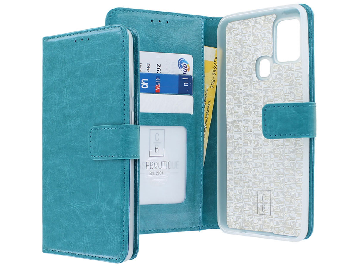 Bookcase Mapje Turquoise - Samsung Galaxy A21s hoesje