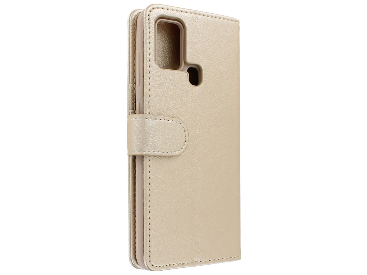 Book Case met Ritsvakje Goud - Samsung Galaxy A21s hoesje