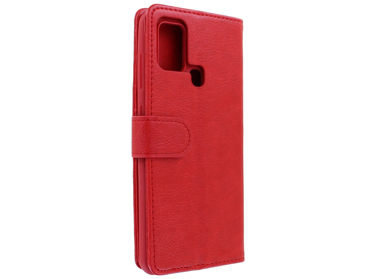 Book Case met Ritsvakje Rood - Samsung Galaxy A21s hoesje