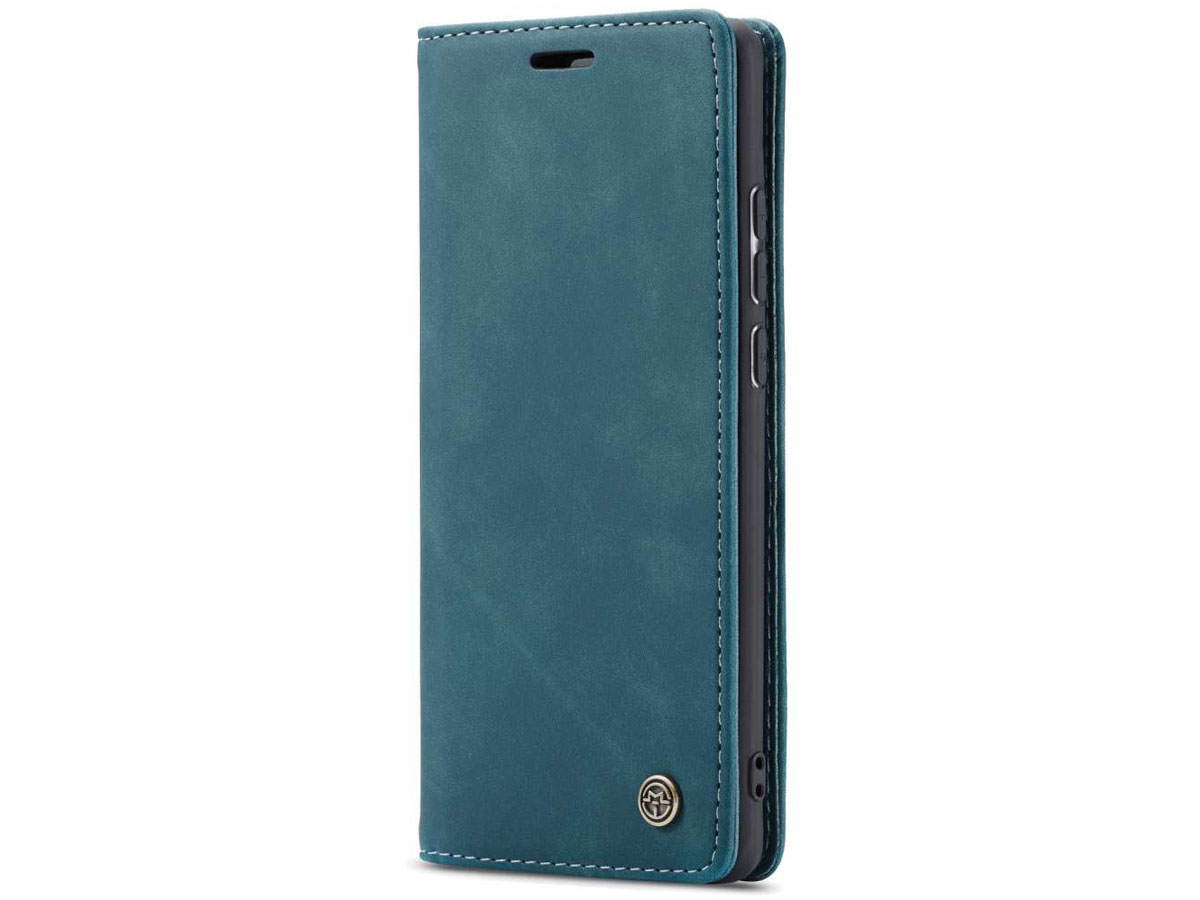 CaseMe Vintage BookCase Blauw - Samsung Galaxy A21s hoesje