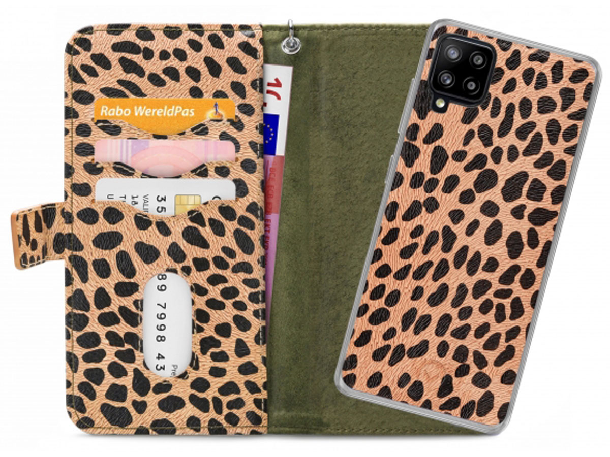 Mobilize 2in1 Magnet Zipper Case Green Leopard - Samsung Galaxy A22 4G hoesje