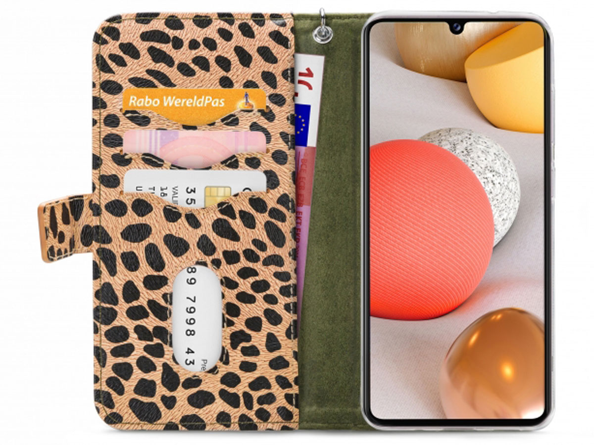 Mobilize 2in1 Magnet Zipper Case Green Leopard - Samsung Galaxy A22 4G hoesje