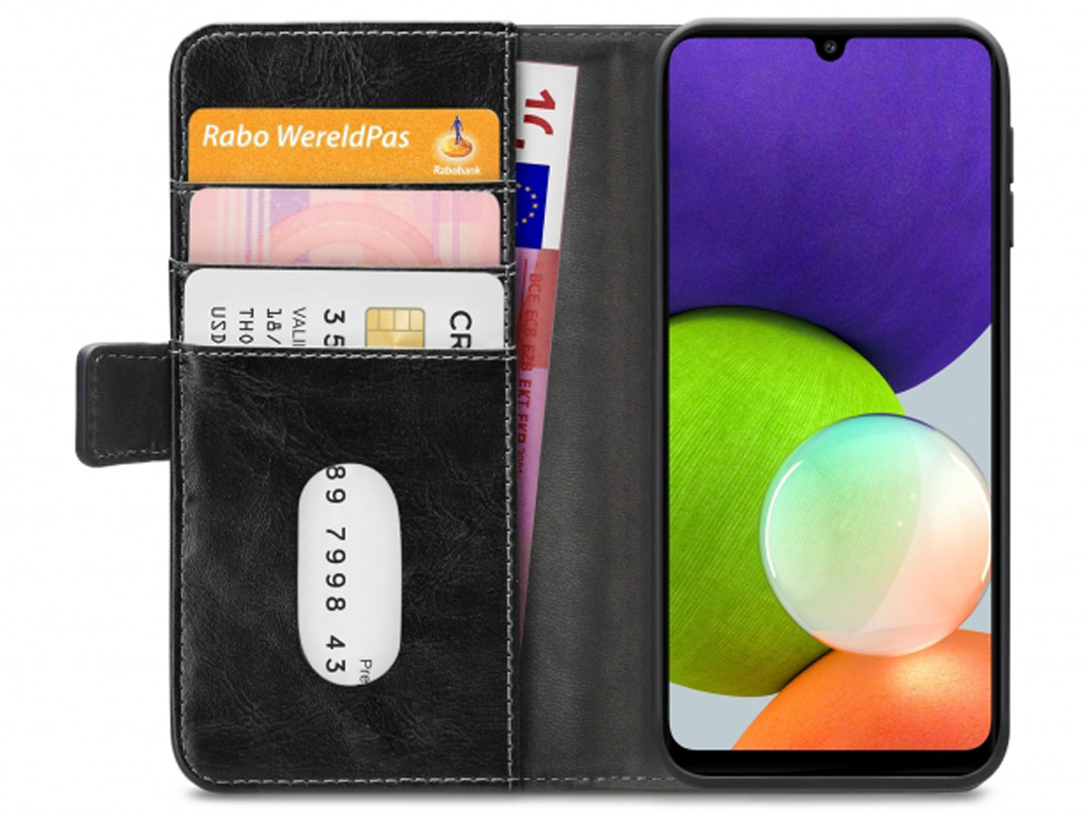 Mobilize Elite Walletbook Zwart - Samsung Galaxy A22 4G hoesje
