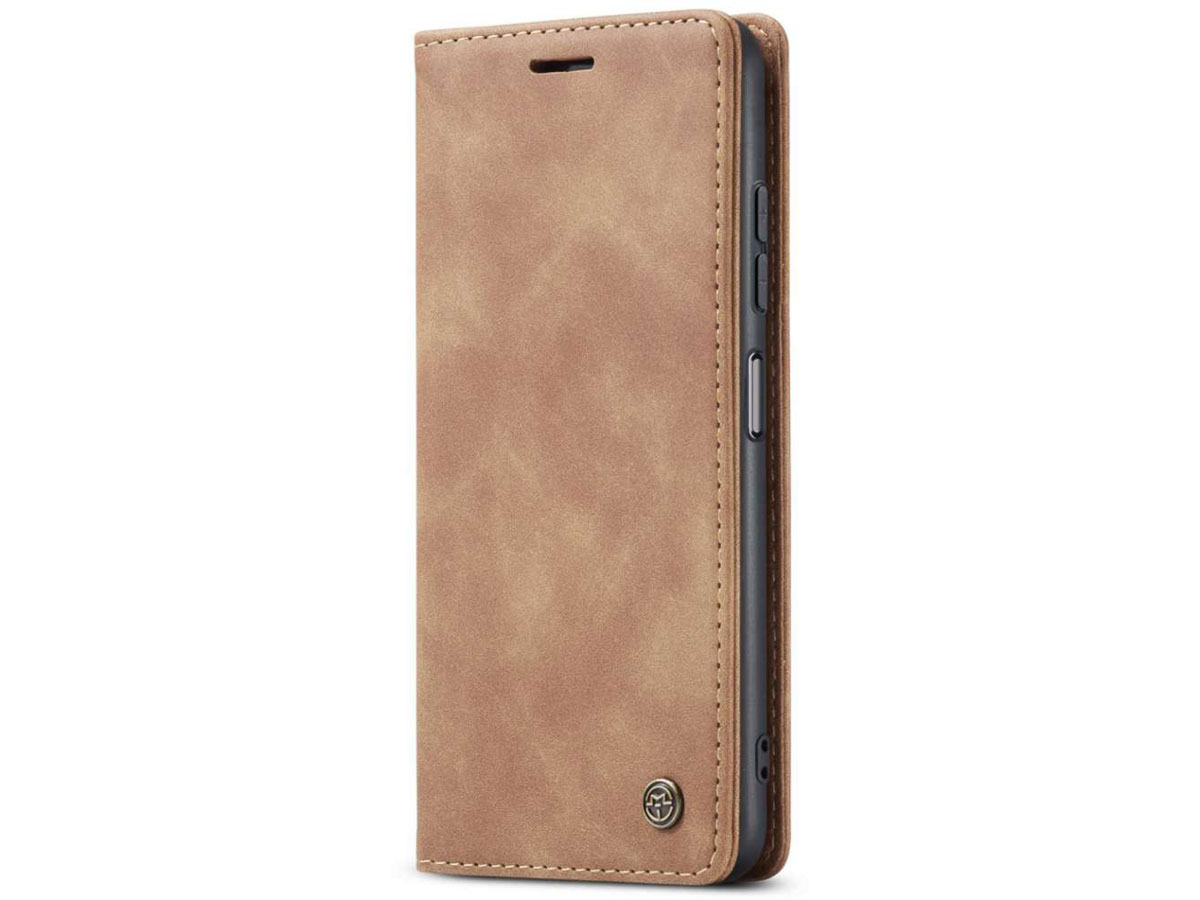 CaseMe Vintage BookCase Tan - Samsung Galaxy A22 5G hoesje