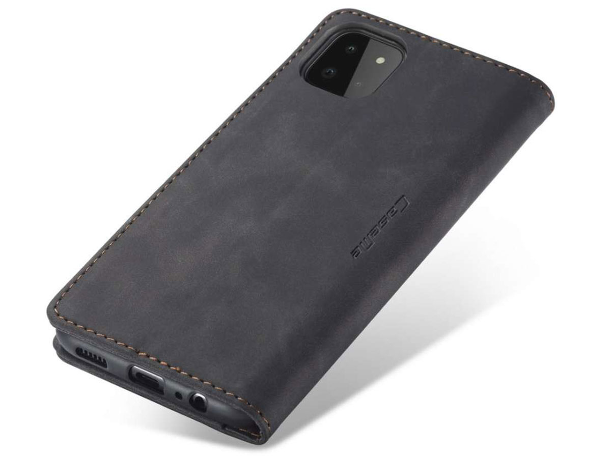 CaseMe Vintage BookCase Zwart - Samsung Galaxy A22 5G hoesje