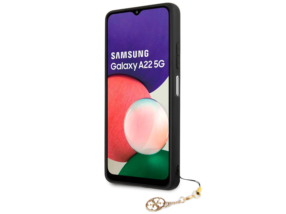 Guess Monogram Charm Case Bruin - Samsung Galaxy A22 5G hoesje