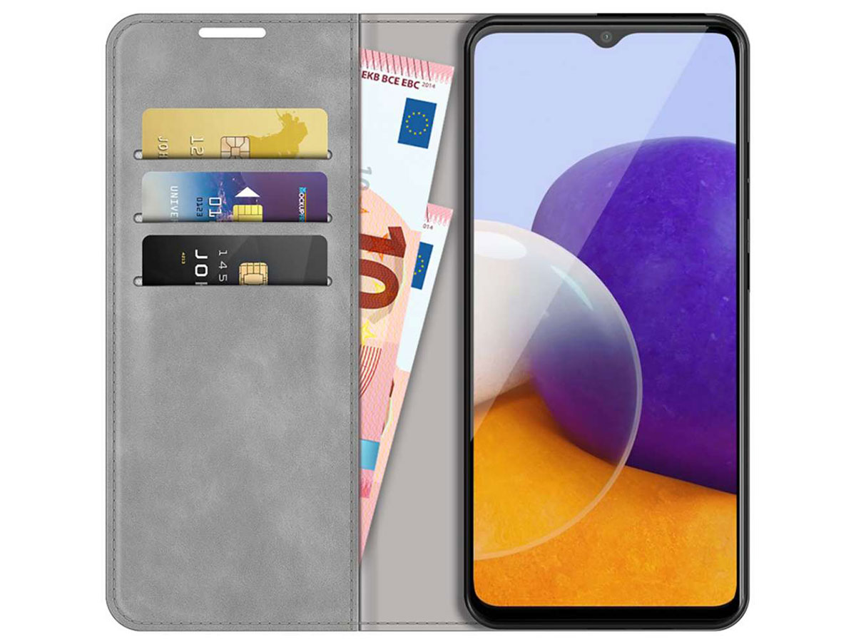 Just in Case Magnetic BookCase Grijs - Samsung Galaxy A22 5G hoesje