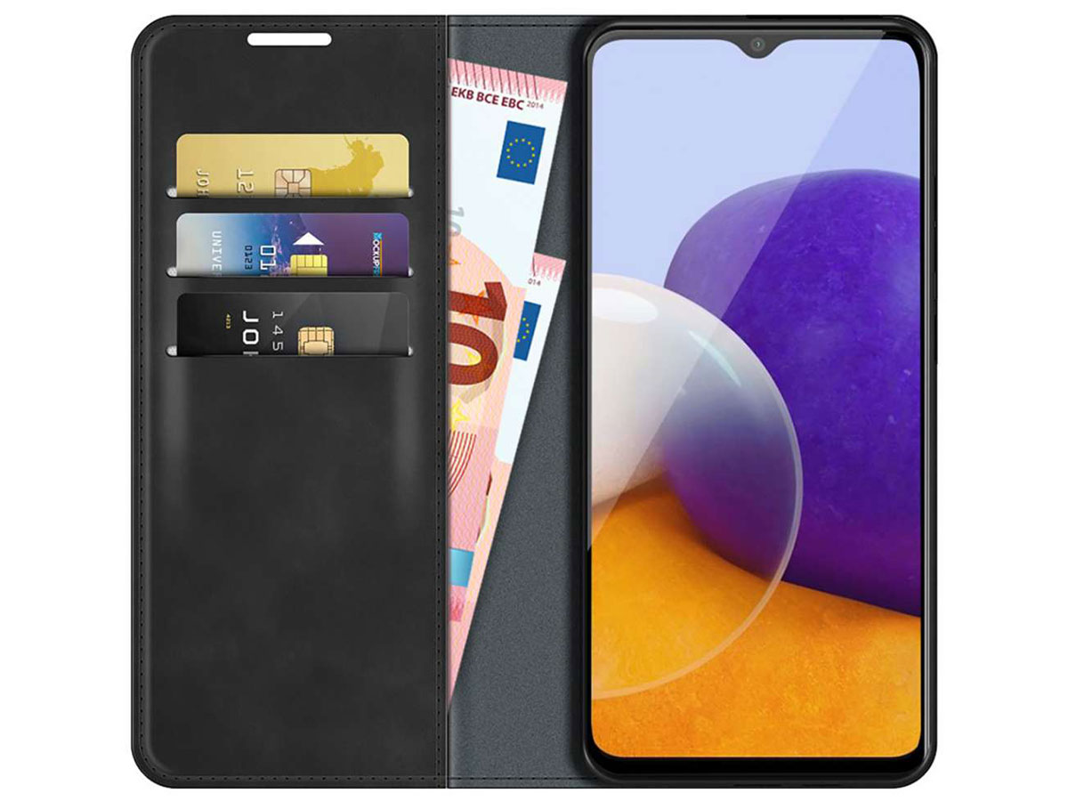 Just in Case Magnetic BookCase Zwart - Samsung Galaxy A22 5G hoesje