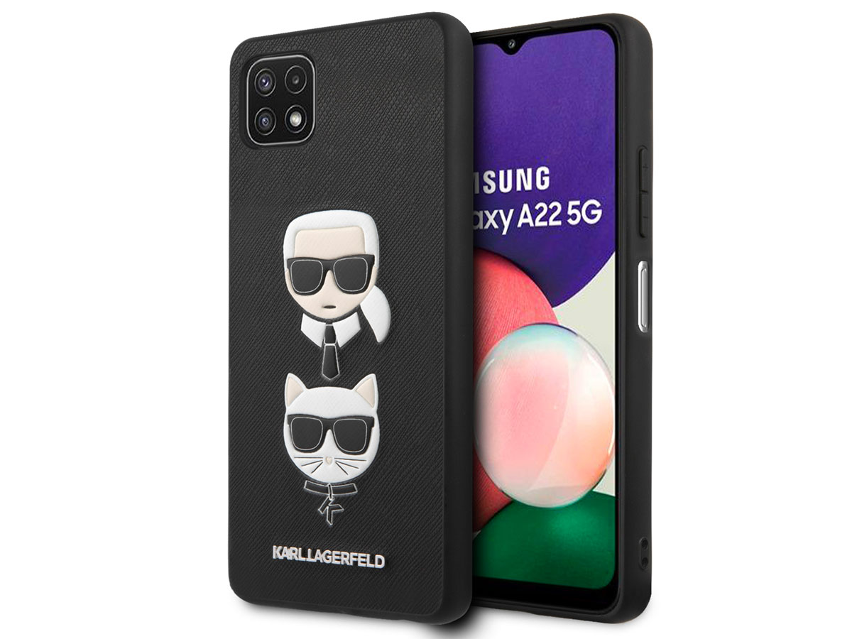 Karl Lagerfeld & Choupette Case - Samsung Galaxy A22 5G hoesje Zwart