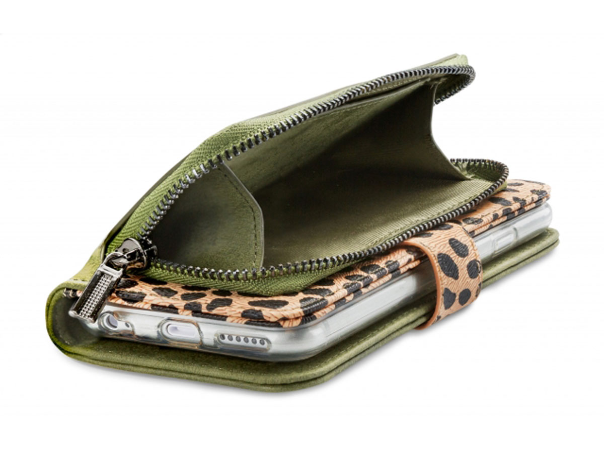 Mobilize 2in1 Magnet Zipper Case Green Leopard - Samsung Galaxy S22 hoesje