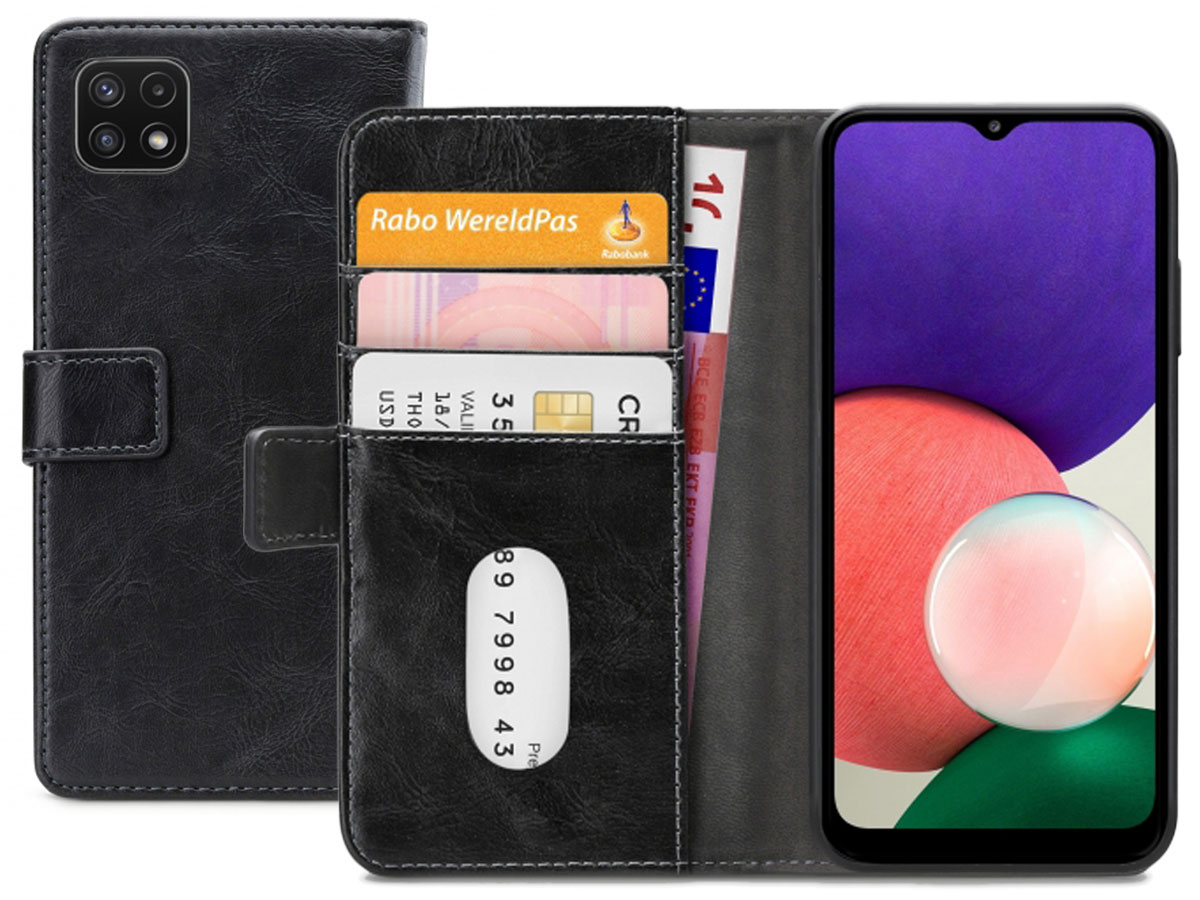 Mobilize Elite Walletbook Zwart - Samsung Galaxy A22 5G hoesje