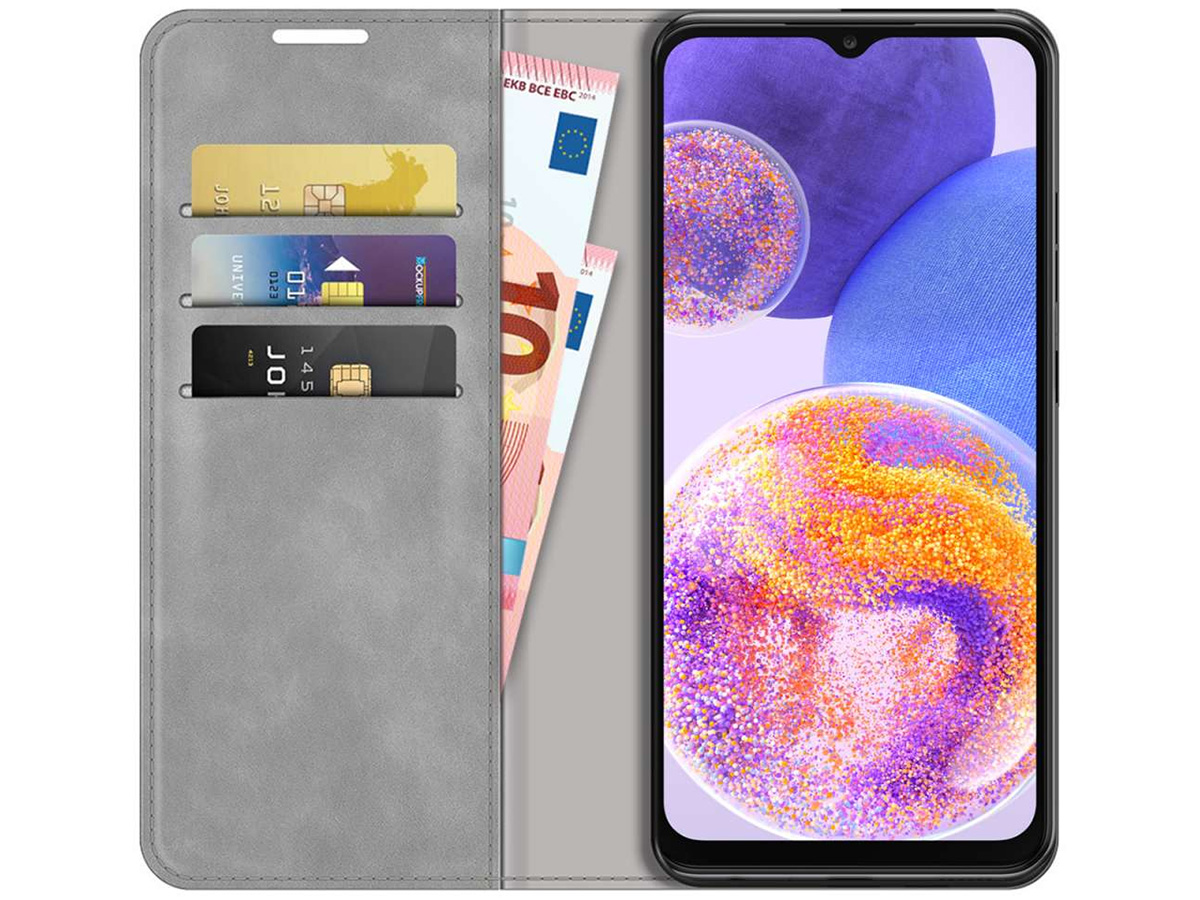 Just in Case Slim Wallet Case Grijs - Samsung Galaxy A23 hoesje