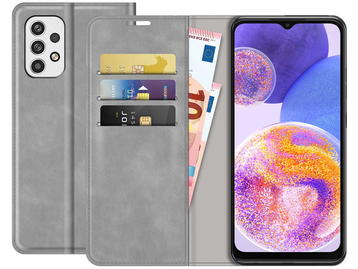 Just in Case Slim Wallet Case Grijs - Samsung Galaxy A23 hoesje