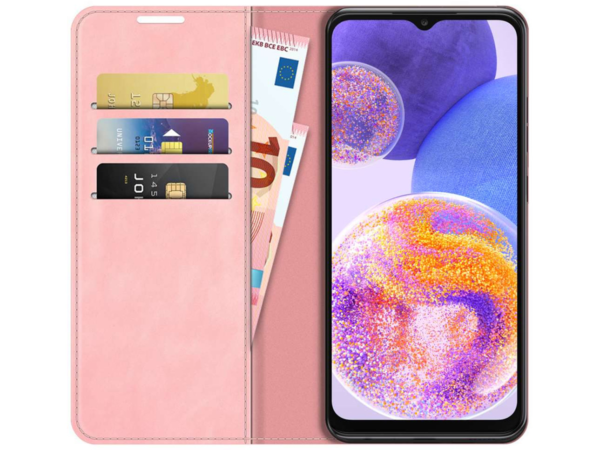 Just in Case Slim Wallet Case Roze - Samsung Galaxy A23 hoesje