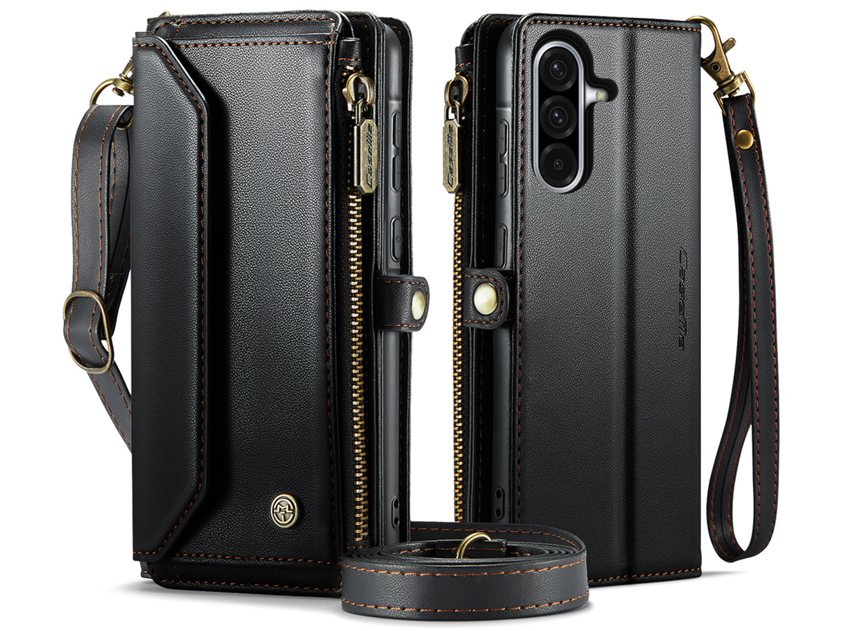 CaseMe Crossbody Wallet Ritsvak Case - Samsung Galaxy A26 Hoesje