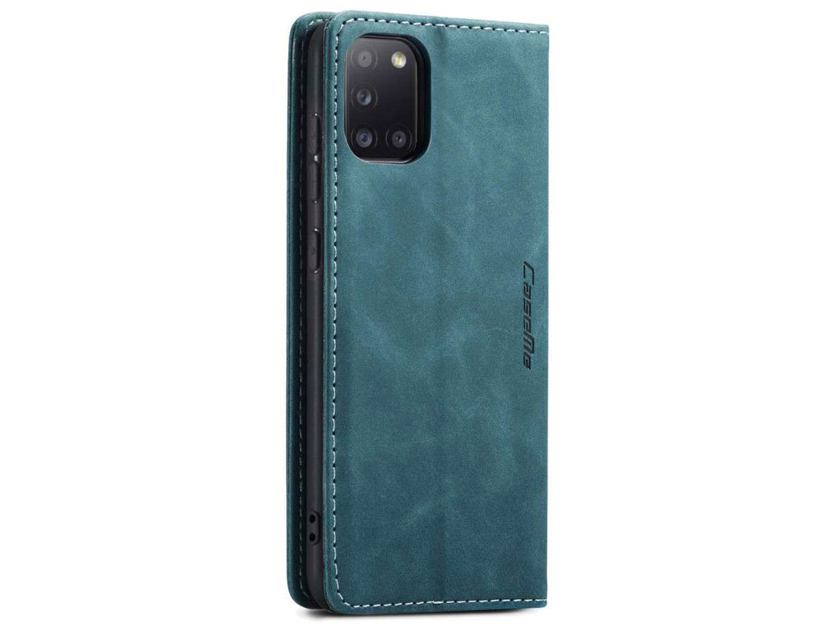 CaseMe Vintage BookCase Blauw - Samsung Galaxy A31 hoesje