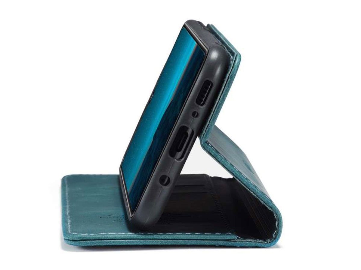 CaseMe Vintage BookCase Blauw - Samsung Galaxy A31 hoesje