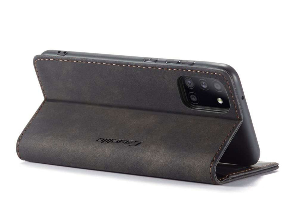 CaseMe Vintage BookCase Zwart - Samsung Galaxy A31 hoesje