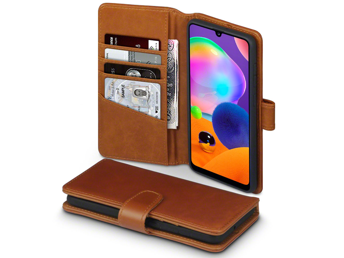 CaseBoutique Wallet Case Cognac Leer - Samsung Galaxy A31 hoesje