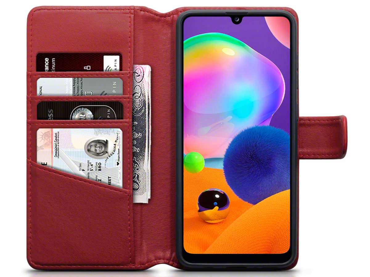 CaseBoutique Wallet Case Rood Leer - Samsung Galaxy A31 hoesje