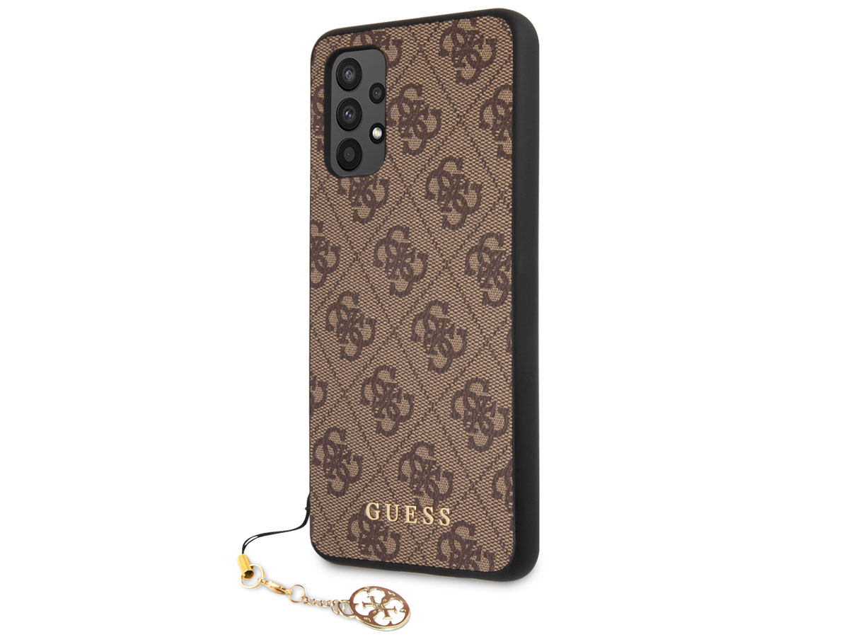 Guess Monogram Charm Case Bruin - Samsung Galaxy A32 4G hoesje