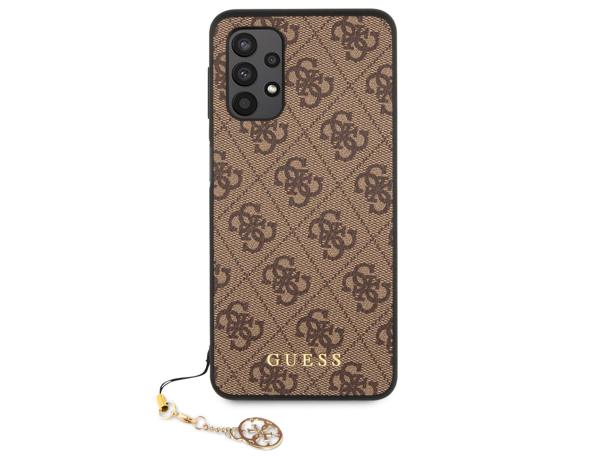 Guess Monogram Charm Case Bruin - Samsung Galaxy A32 4G hoesje