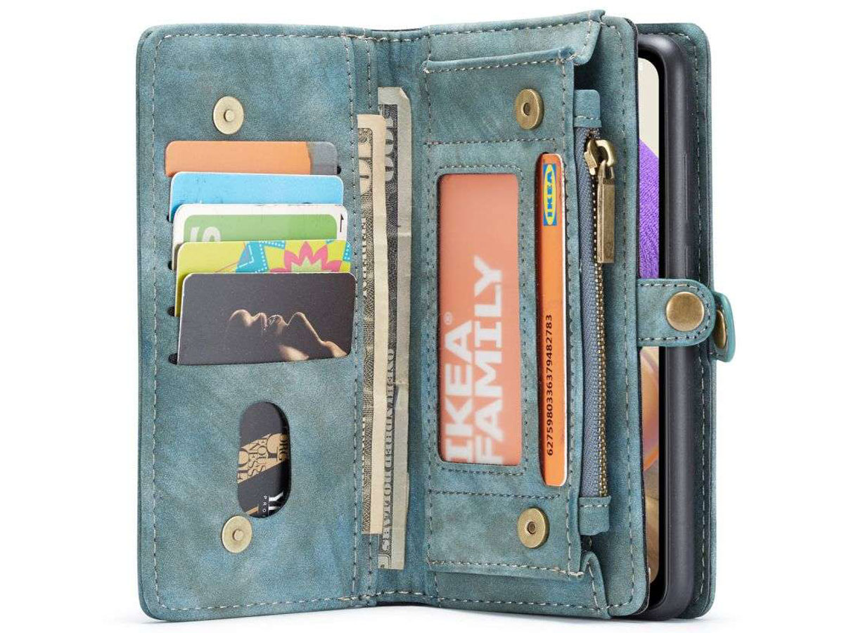 CaseMe 2in1 Wallet Ritsvak Case Blauw - Samsung Galaxy A32 5G Hoesje