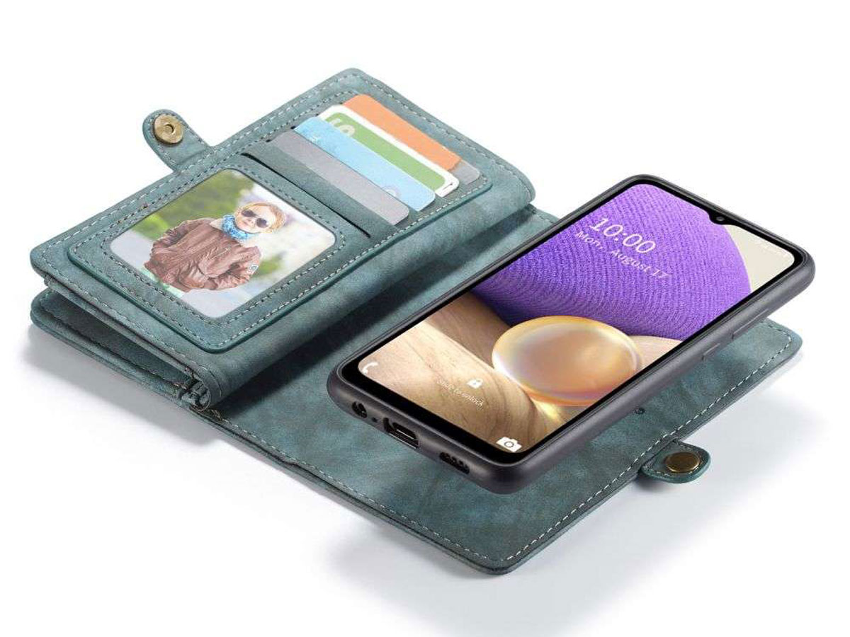 CaseMe 2in1 Wallet Ritsvak Case Blauw - Samsung Galaxy A32 5G Hoesje