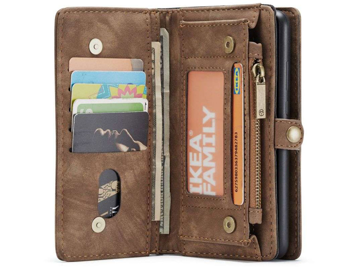 CaseMe 2in1 Wallet Ritsvak Case Bruin - Samsung Galaxy A32 5G Hoesje