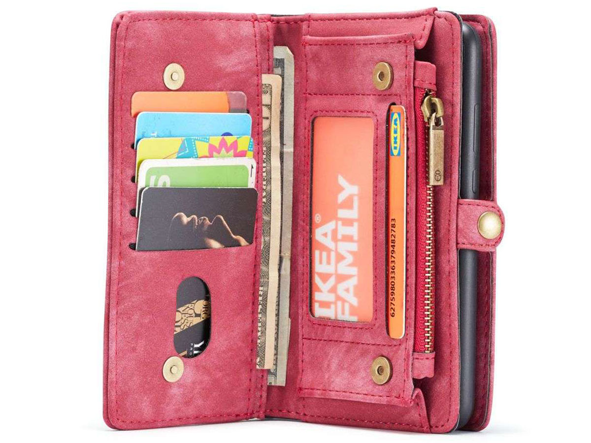 CaseMe 2in1 Wallet Ritsvak Case Rood - Samsung Galaxy A32 5G Hoesje