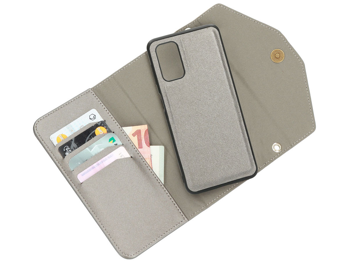 Casetastic Saffiano 2in1 Clutch Case Zilver - Samsung Galaxy A32 5G hoesje