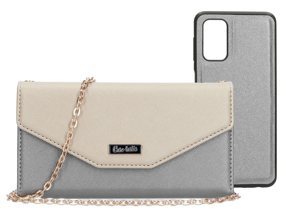 Casetastic Saffiano 2in1 Clutch Case Zilver - Samsung Galaxy A32 5G hoesje