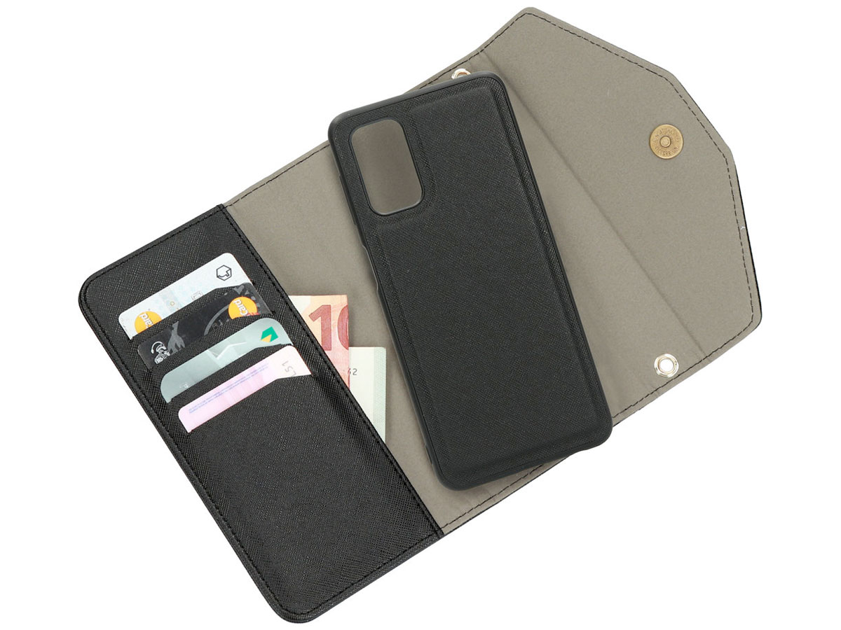 Casetastic Saffiano 2in1 Clutch Case Zwart - Samsung Galaxy A32 5G hoesje