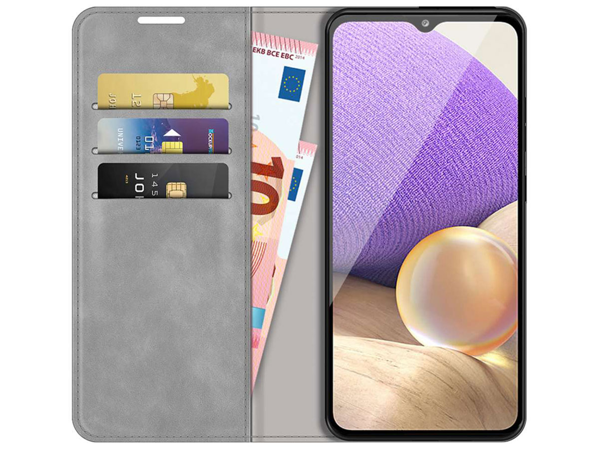 Just in Case Magnetic BookCase Grijs - Samsung Galaxy A32 5G hoesje