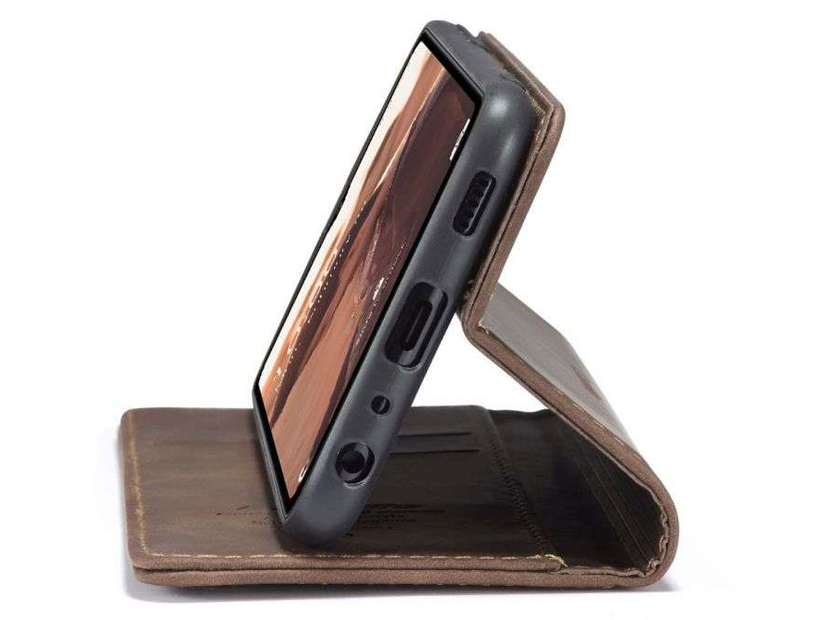 CaseMe Vintage BookCase Bruin - Samsung Galaxy A32 5G hoesje