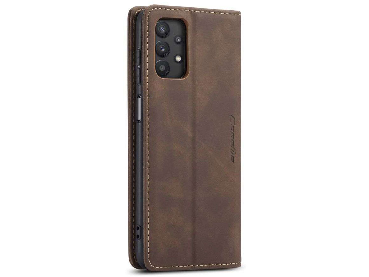 CaseMe Vintage BookCase Bruin - Samsung Galaxy A32 5G hoesje