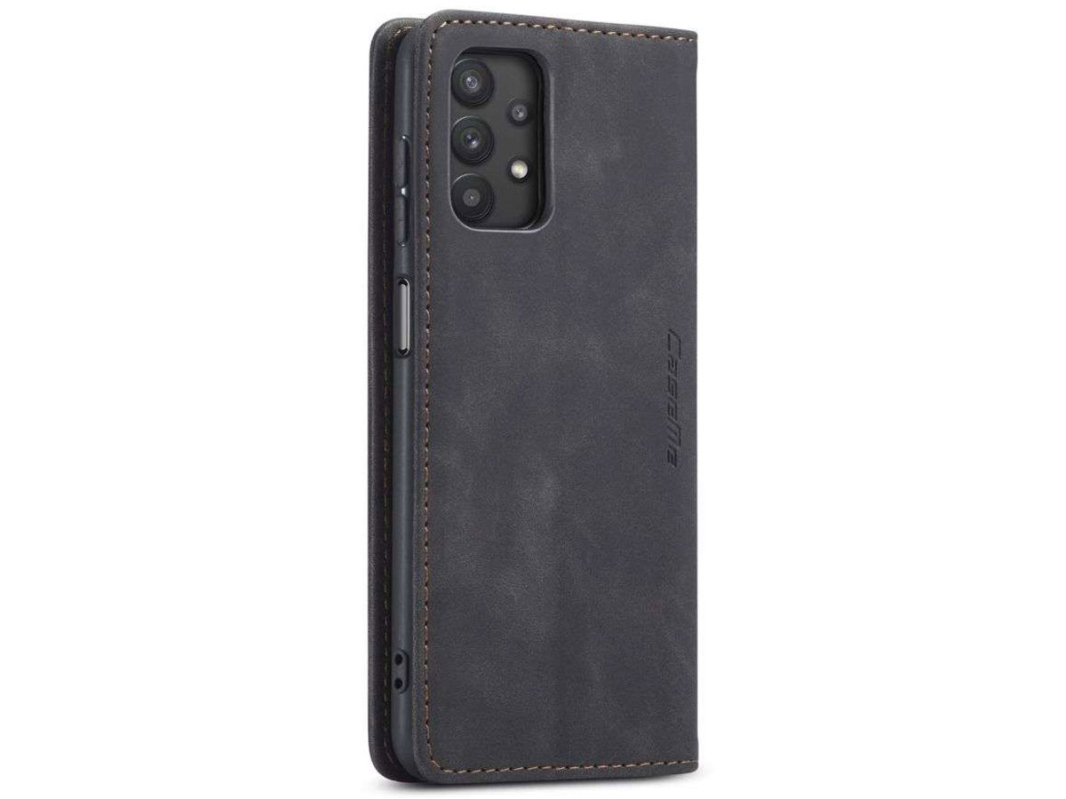 CaseMe Vintage BookCase Zwart - Samsung Galaxy A32 5G hoesje