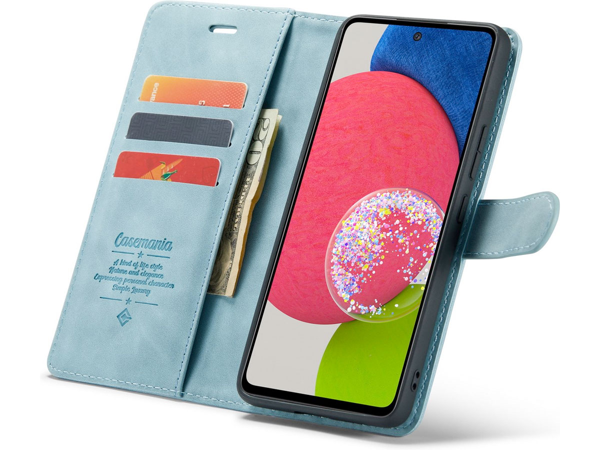 CaseMe 2in1 Magnetic Bookcase Aqua - Samsung Galaxy A33 Hoesje