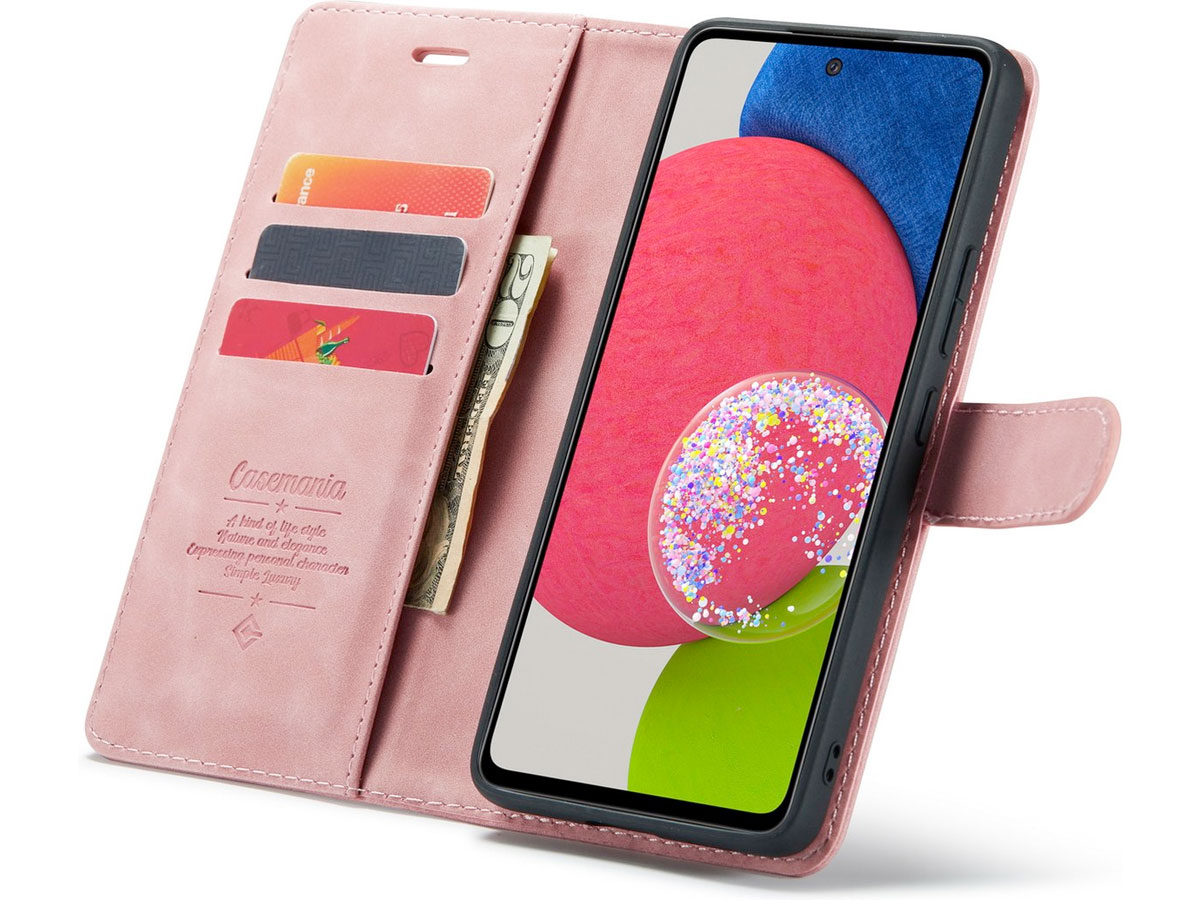 CaseMania 2in1 Magnetic Bookcase Roze - Samsung Galaxy A33 Hoesje