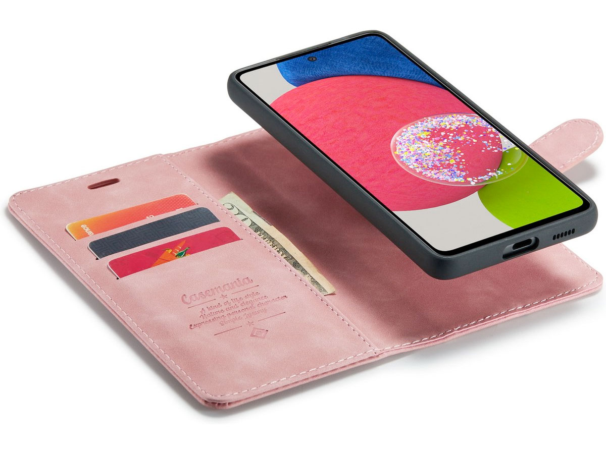 CaseMe 2in1 Magnetic Bookcase Roze - Samsung Galaxy A33 Hoesje Lichtroze