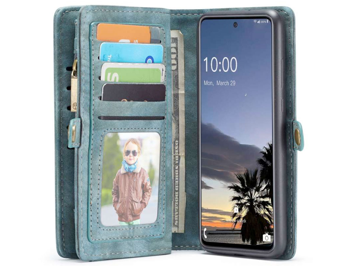 CaseMe 2in1 Wallet Ritsvak Case Blauw - Samsung Galaxy A33 Hoesje