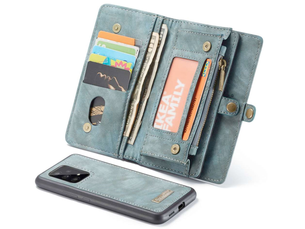 CaseMe 2in1 Wallet Ritsvak Case Blauw - Samsung Galaxy A33 Hoesje