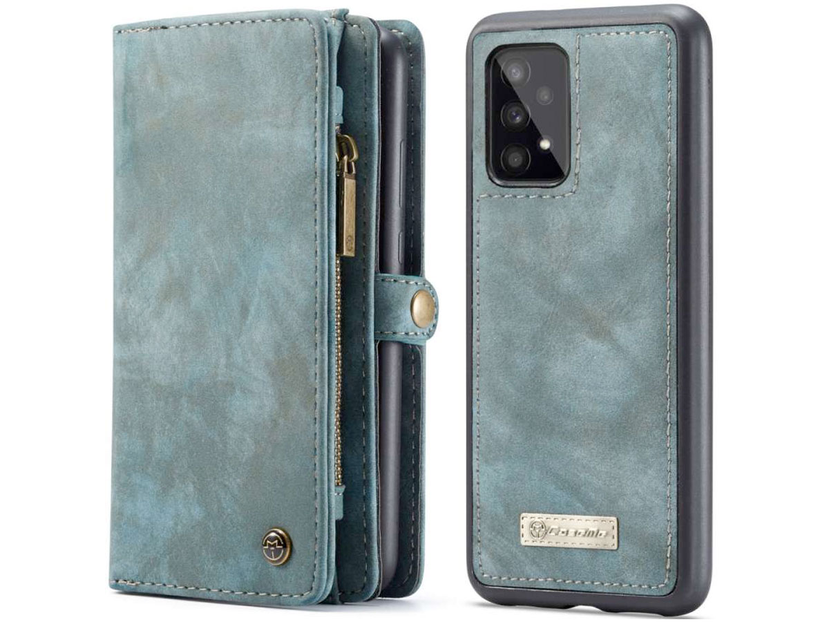 CaseMe 2in1 Wallet Ritsvak Case Blauw - Samsung Galaxy A33 Hoesje