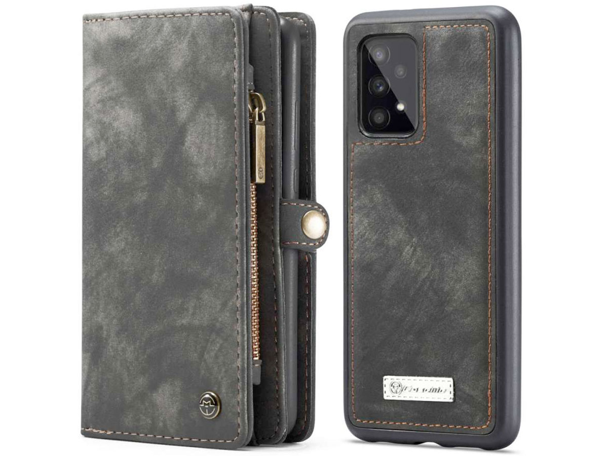 CaseMe 2in1 Wallet Ritsvak Case Zwart - Samsung Galaxy A33 Hoesje