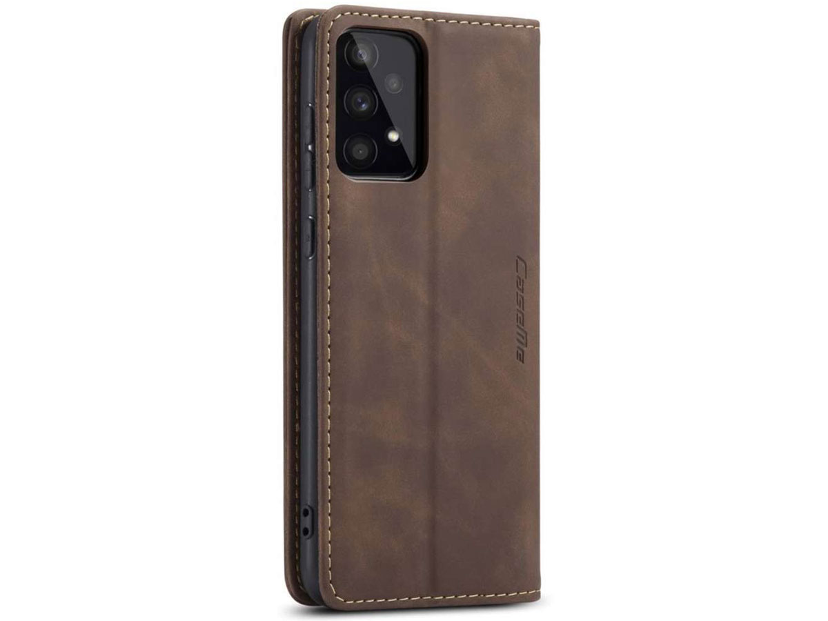 CaseMe Vintage BookCase Bruin - Samsung Galaxy A33 hoesje