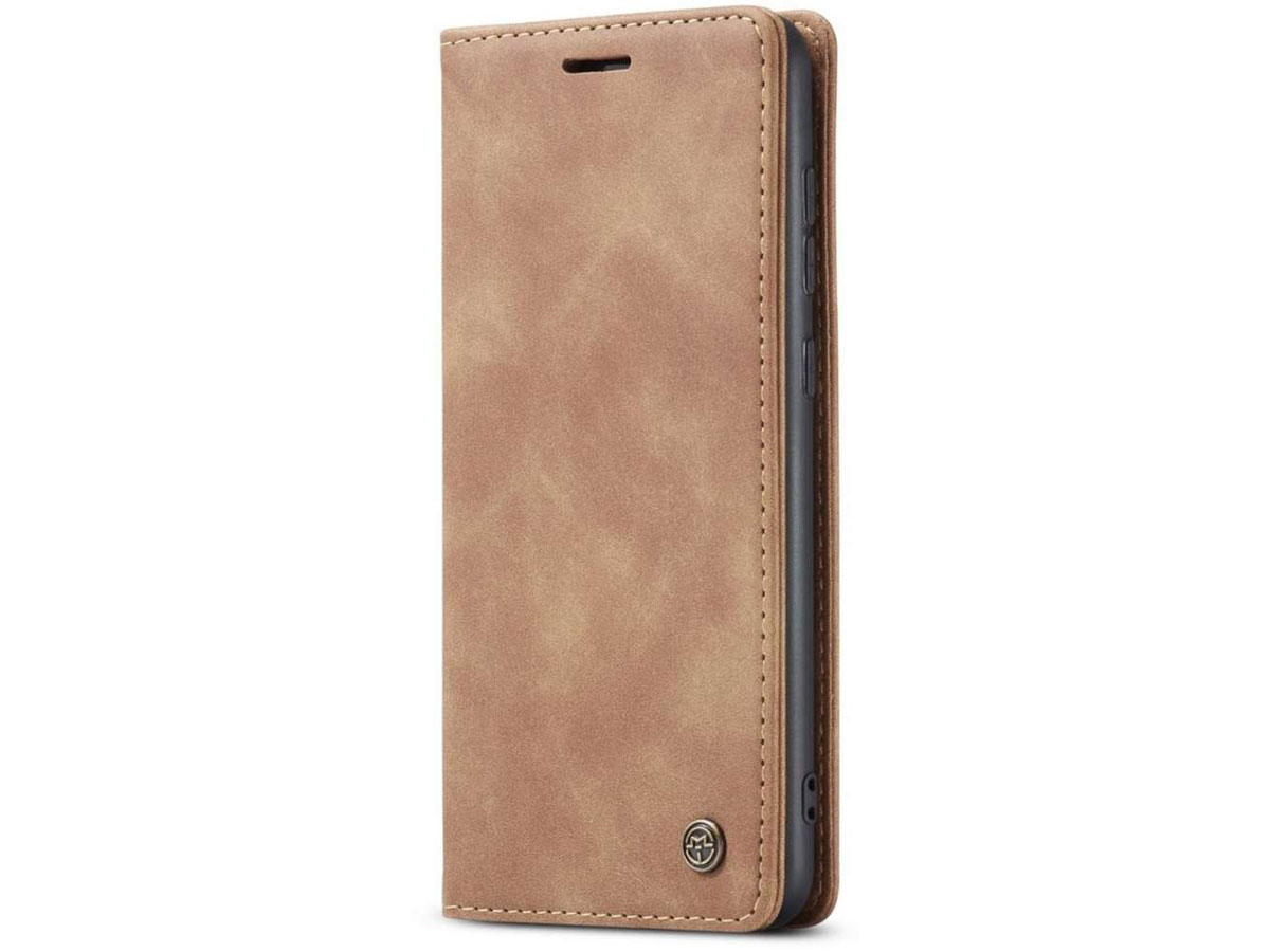 CaseMe Vintage BookCase Tan - Samsung Galaxy A33 hoesje